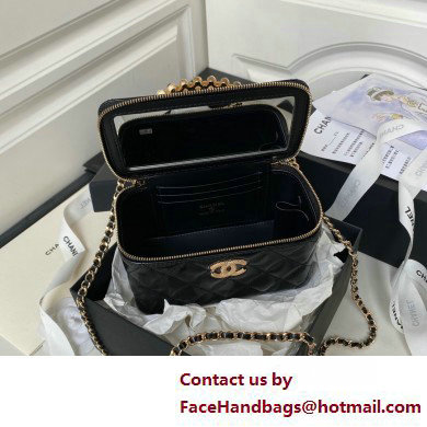 Chanel Shiny Crumpled Lambskin, Imitation Pearls  &  Gold-Tone Metal Clutch with Chain Bag AP3804 Black 2025